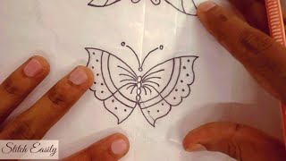 Tracing Embroidery Design On Fabric  How to Transfer Embroidery Design On Fabric [upl. by Nrubyar]