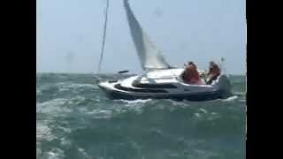 MacGregor 26 sailing in 50 mph winds and big waves [upl. by Liuka96]