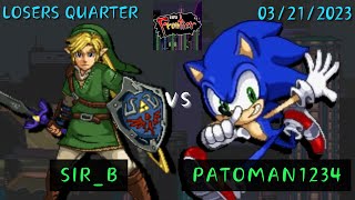 SirB Link vs patoman1234 Sonic  Losers Quarterfinal  Frontier 10 [upl. by Zednanref]