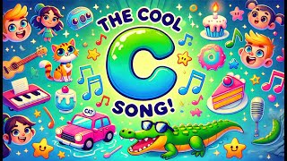 Learn the Letter C 🎶 The Cool C Song for Kids 🐱🚗🎂 [upl. by Alyled27]