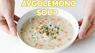 Homemade Greek Avgolemono Soup Recipe [upl. by Doxia320]