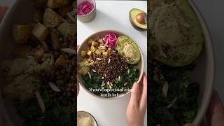 Crispy Lentil amp Potato Bowl veganrecipes plantbased [upl. by Cynar]