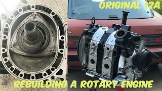 Rebuilding a 12A Rotary Engine  1984 Mazda RX7 [upl. by Enaht]