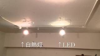 調光器対応LEDと白熱灯の点灯比較 [upl. by Waylon868]