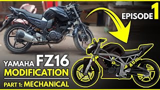 Best Modifications In India  Yamaha FZ Modification  Dark Steel  Part 1 Mechanical  imran16 [upl. by Lyrpa]