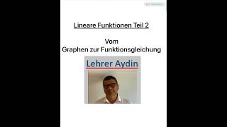 Lineare Funktionen Teil 2 Vom Graphen zur Funktionsgleivhung [upl. by Codee429]