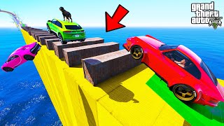 FRANKLIN TRIED IMPOSSIBLE CONTAINER MEGA RAMP JUMP PARKOUR CHALLENGE GTA 5  SHINCHAN and CHOP [upl. by Yrneh]