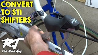 How To Convert From Downtube Shifters To STI Shifters Brifters On Vintage Bike [upl. by Adnaw619]