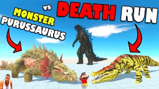 MONSTER PURUSSAURUS vs SHINCHAN DEATH RUN and LEGENDARY GODZILLA CHOP in ARBS Dinosaur Game [upl. by Charlot916]