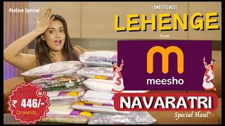 Meesho NAVRATRI special LEHNGA haul😍  All new collection  honest review  gimaashi [upl. by Eisdnil]