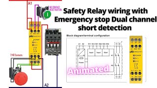 How to wire Safety Relay  Emergency Stop Dual Channel Monitoring with reset  Easy Explained [upl. by Che992]