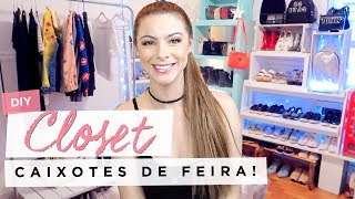 DIY  Closet  Dicas de Organização caixotes de feira diy closet organizacao armario [upl. by Narruc]