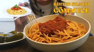 Napoliten soslu spagetti MUKBANG🍝 BİHTER’E YAZIK OLDU [upl. by Selrahc]