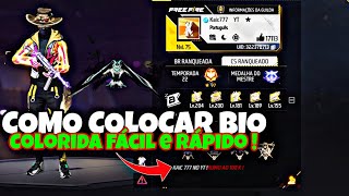 COMO DEIXAR BIO COLORIDA DO FREE FIRE  COMO DEIXAR PERFIL COLORIDO NO FREE FIRE  ATUALIZADO 2024 [upl. by Nyluqcaj]