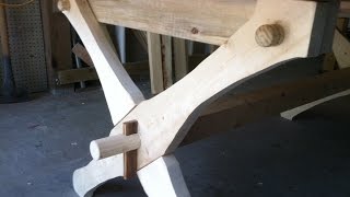 Build a table that is held together with 2 wedges and 4 dowels Knock down furnitureTrade secret [upl. by Anauqal693]