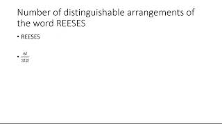 Determine the total number of distinguishable arrangements of the letters of the word REESES [upl. by Dituri]