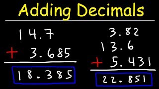 Adding Decimals  Tons of Examples [upl. by Dowdell796]