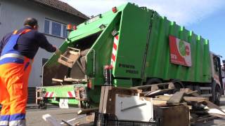 Sperrmüll Faun Powerpress Teil2  Bulky Waste Garbage Truck Part2 [upl. by Carrnan]