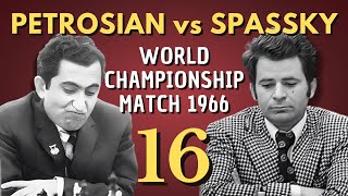 Tigran Petrosian vs Boris Spassky  World Championship Match 1966  Round 16 [upl. by Merchant]