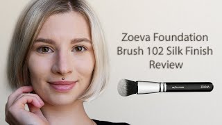 Zoeva Foundation Brush 102 Silk Finish Review  How to use it  Apply Liquid Foundation Naturally [upl. by Ati]