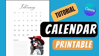 Calendar Tutorial Canva  Printable Calendar Monthly Calendar [upl. by Cobby]