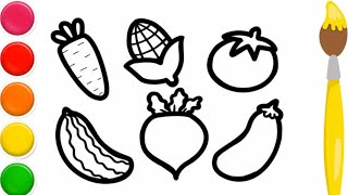 vegetable drawing for kids how to draw vegetables vegetablesdraw kidsdrawing drawing [upl. by Etnoed252]