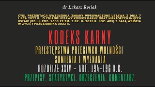 Przestępstwa przeciwko wolności sumienia i wyznania prawo karne kodeks karnyart 194  196 kk [upl. by Damalis]