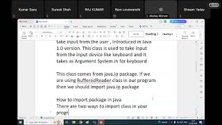 Input from The User BufferedReaderScanner Command Line Argument  Java Programming Ram Lovewanshi [upl. by Rafter696]