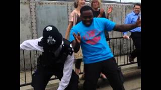 Dancing Policeman at Nottinghill Carnival 2014 [upl. by Eseyt356]