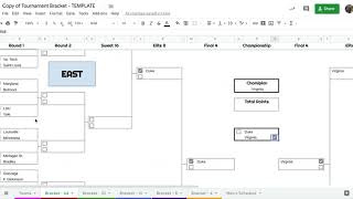 Google Sheets Tournament Bracket Tutorial [upl. by Palecek662]