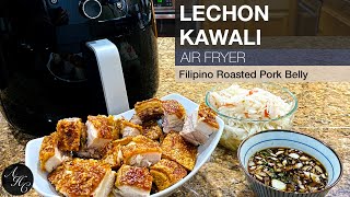 AIR FRYER LECHON KAWALI Recipe  non deep fried super crispy filipino style roasted pork belly [upl. by Ardnuahsal]