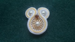 Beading4perfectionists  Soutache 1  How to curve around a pearl earring beginners tutorial [upl. by Lawry]