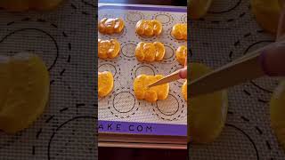 Pumpkin Macarons With Edible Gold Flakes [upl. by Aissatsana186]