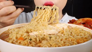 ASMR Instant Ramen Noodles with Kimchi  2 packs of Shin Ramyeon  Spicy Homemade Kimchi  Mukbang [upl. by Loram]