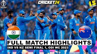 World Cup 2023 SemiFinal Clash IND vs NZ Highlights  CRICKET 24 [upl. by Glendon697]