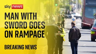 BREAKING 14yearold boy killed and several other people stabbed by swordwielding man in London [upl. by Revlys853]