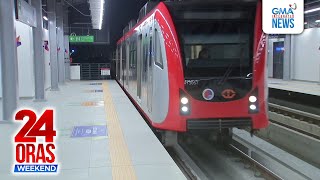 Unang biyahe sa mga bagong istasyon ng LRT Line 1 Cavite Extension  24 Oras Weekend [upl. by Yeo340]