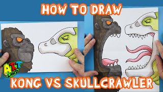 How to Draw KONG VS SKULLCRAWLER [upl. by Saxet]