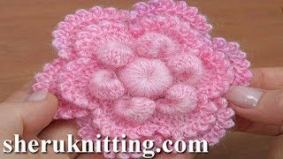 Crochet Simple Flower Crochet Flower on Hat [upl. by Eibob]