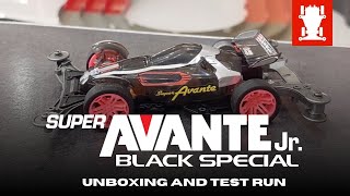 Tamiya 95648 Super Avante Jr Black Special [upl. by Elleinwad346]