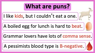 What are puns 🤔  Puns in English  Learn with examples [upl. by Rossen351]