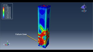 Simulation of hollowcore square reinforced concrete column wrapped with CFRP in Abaqus [upl. by Donielle]