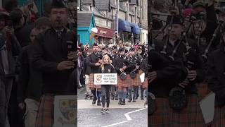 Lochgelly High School pipeband in street parade march to 2024 pitlochry highlandgames shorts [upl. by Chilton]