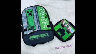 Minecraft Boys 17quot Laptop Backpack 2Piece Set with Lunch Bag MultiColor [upl. by Wil]