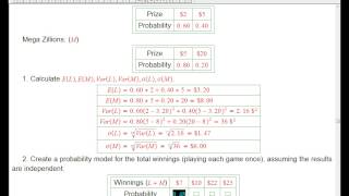 Example of expected value and variance of a sum of two independent random variables [upl. by Yhtuv25]