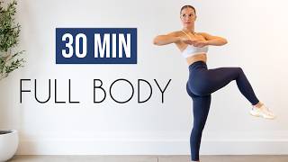 30 MIN FULL BODY WORKOUT  Small SpaceApartment Friendly No Jumping No Equipment [upl. by Weinstock]