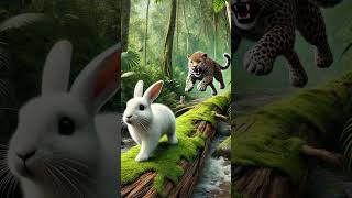 🐰Cute rabbit rescues the poor little bird rabbit cat kittten funny ai [upl. by Anirrak]