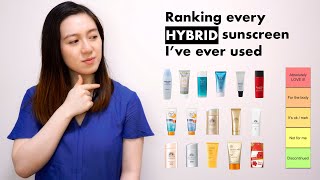 REVIEW Ranking Every Hybrid Sunscreen Ive Ever Used [upl. by Anotyal]