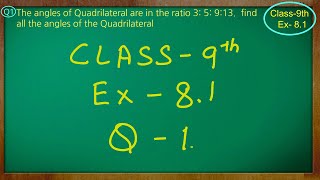 Class  9th Maths  Quadrilaterals  Ex 81 Q no 1 solved ncert cbse [upl. by Alrac]