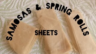 HOW TO MAKE SAMOSAS amp SPRING ROLLS SHEETS FOR BEGINNERS ON STOVE amp IN OVENSAMOSAS POCKETS WRAPS [upl. by Ycats]